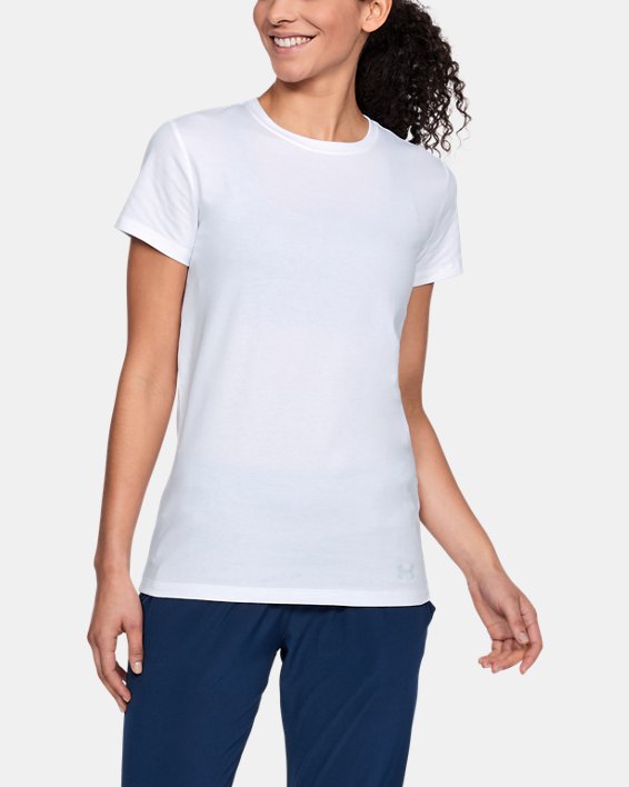 Women's UA Charged Cotton® Short Sleeve T-Shirt, White, pdpMainDesktop image number 0